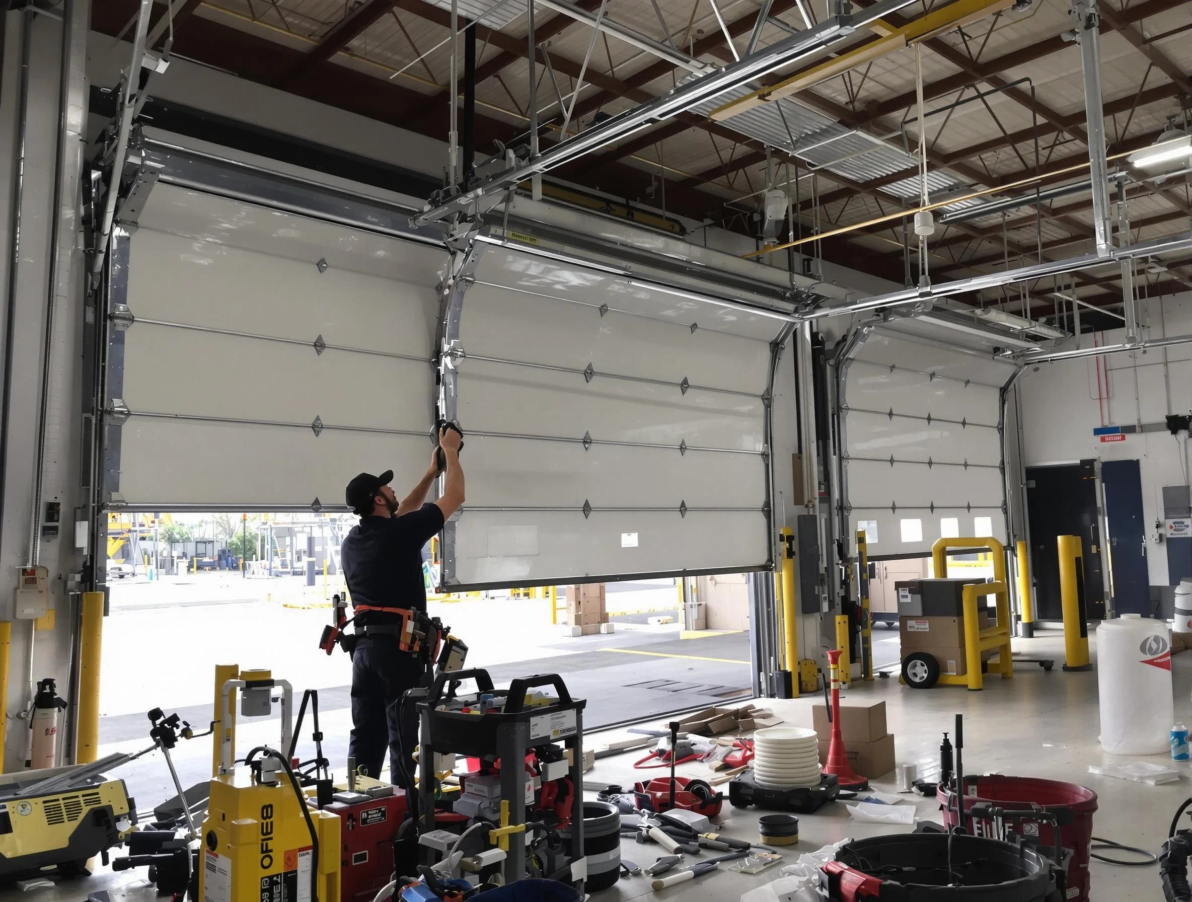 Dacula Garage Door Repair technician performing commercial garage door repair in Dacula