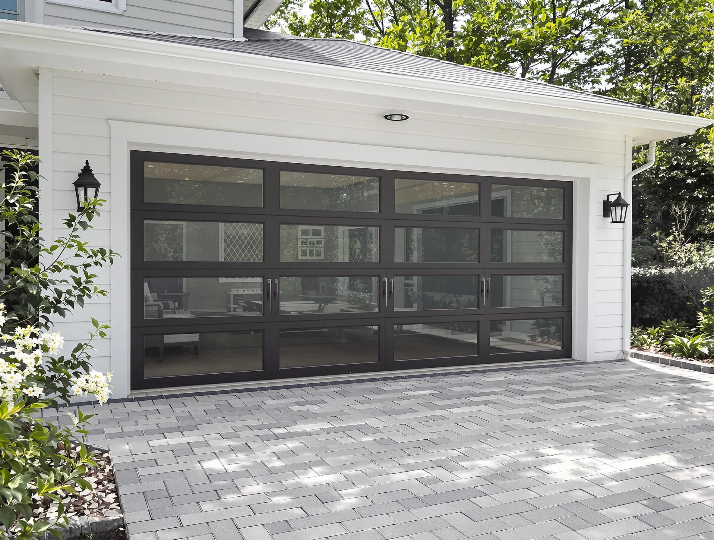 Dacula Garage Door Repair design specialist presenting custom garage door options to Dacula homeowner