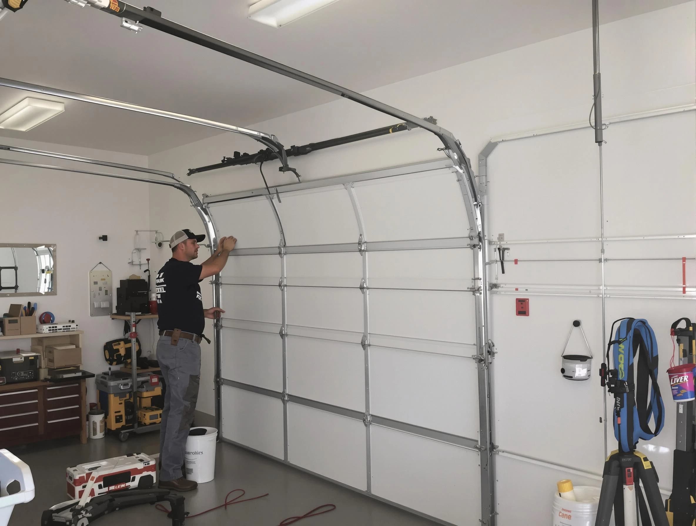 Dacula Garage Door Repair team installing new garage door in Dacula