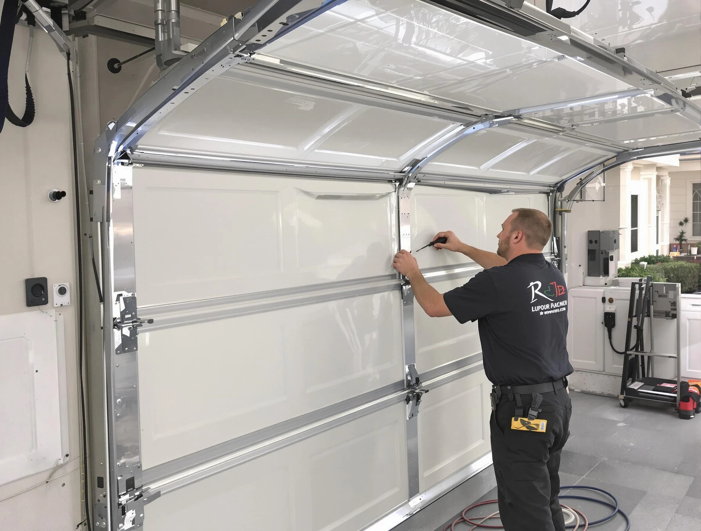 Dacula Garage Door Repair professional performing panel repair in Dacula
