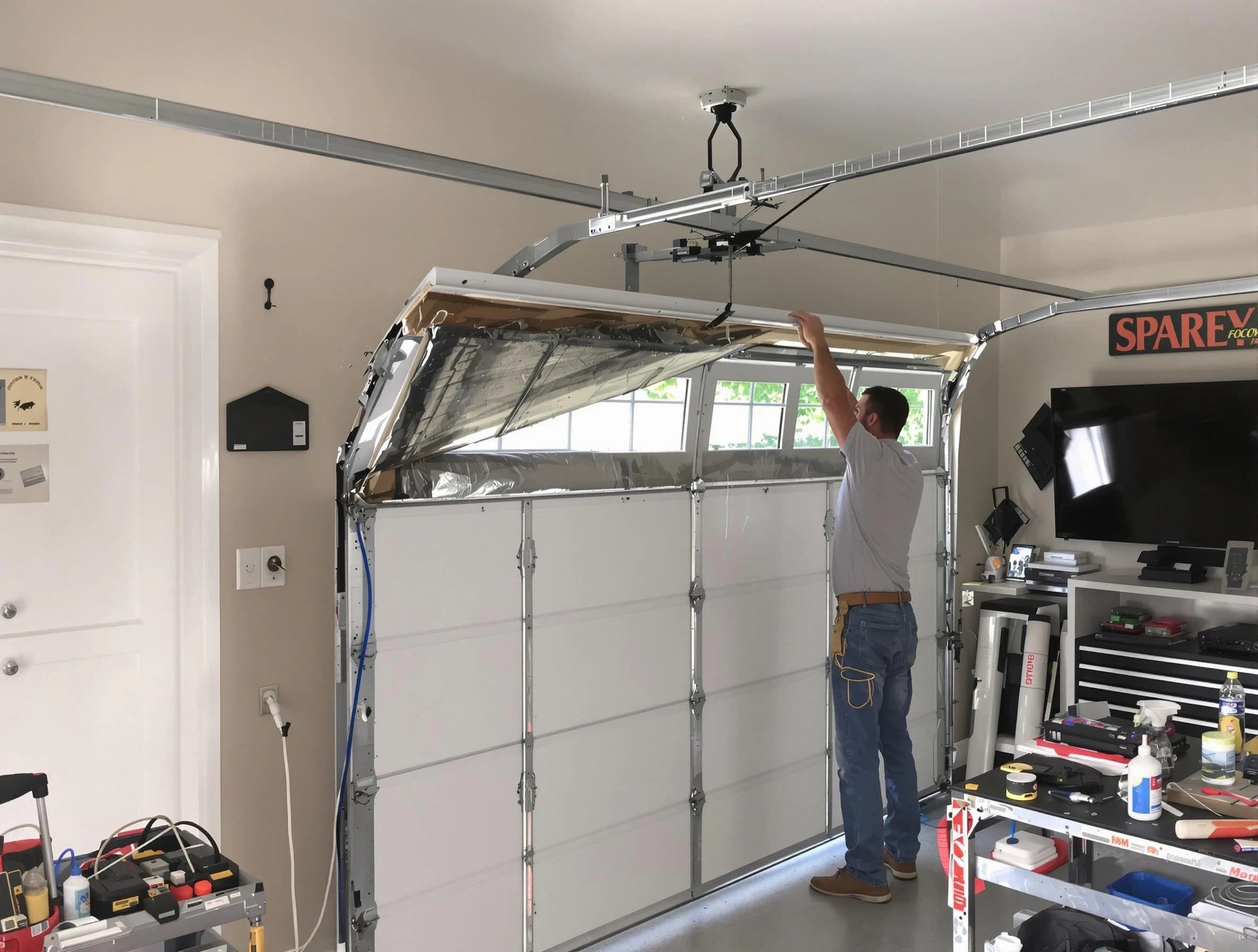 Garage door section replacement by Dacula Garage Door Repair in Dacula