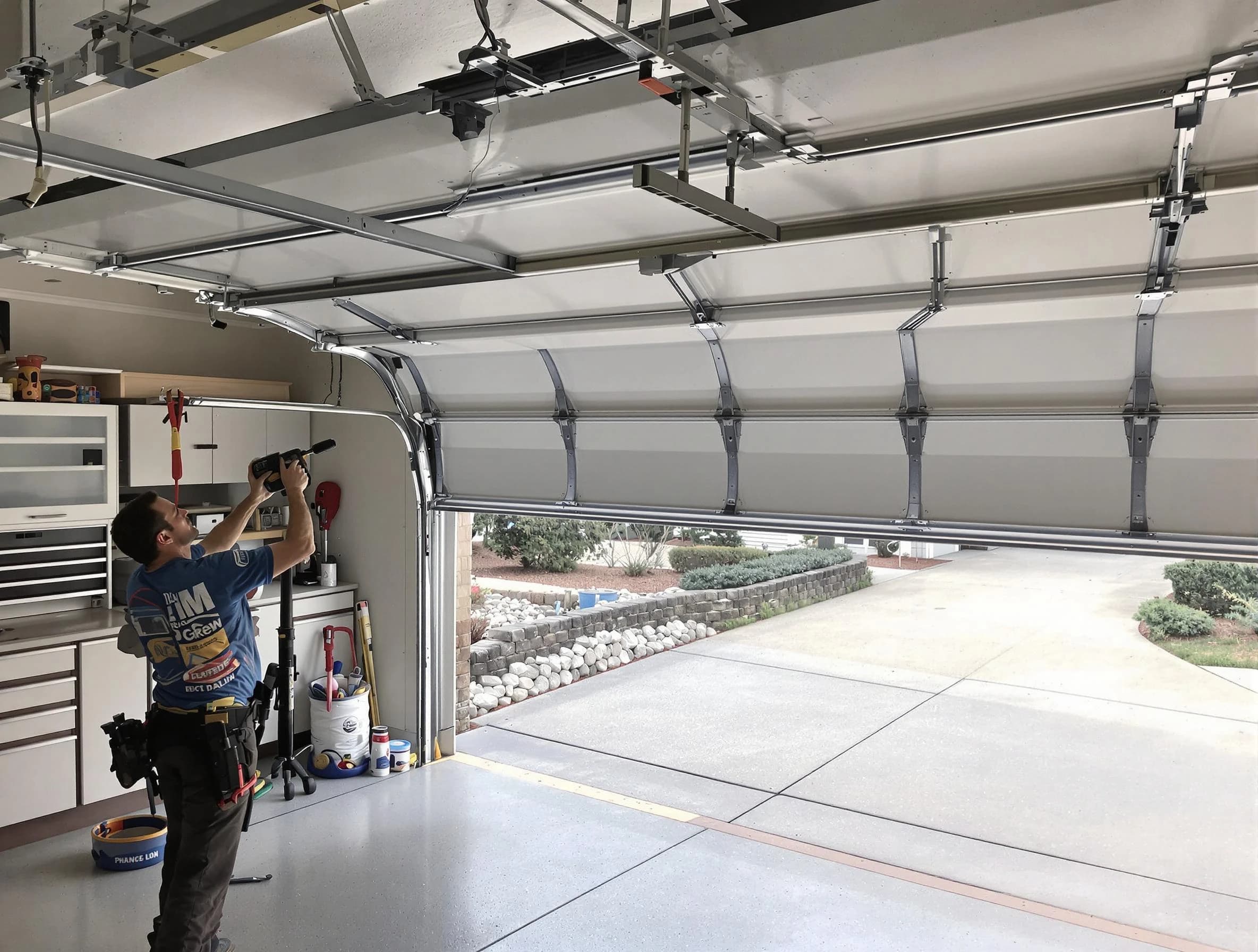 Garage door track repair service by Dacula Garage Door Repair in Dacula