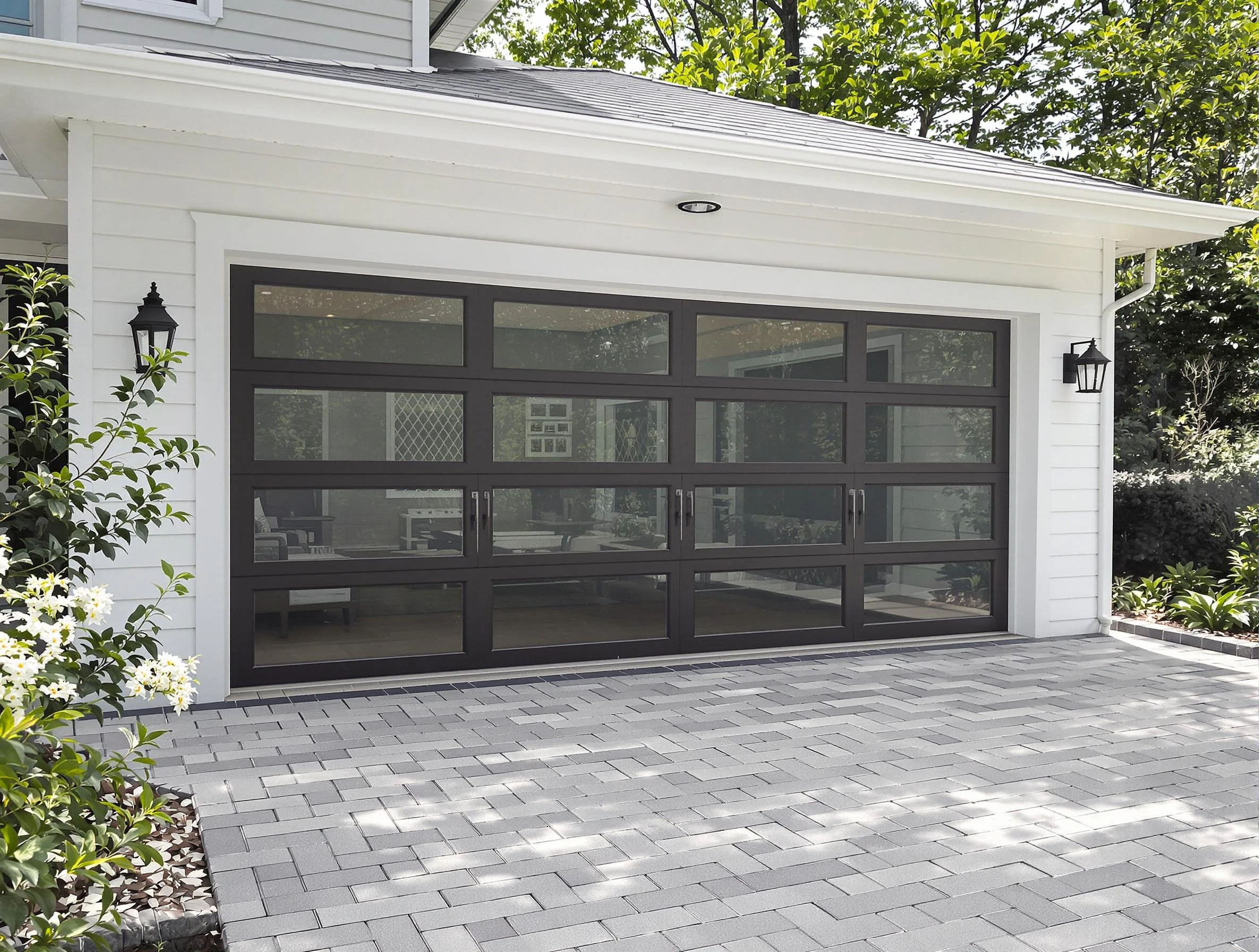 Dacula Garage Door Repair design specialist presenting custom garage door options to Dacula homeowner