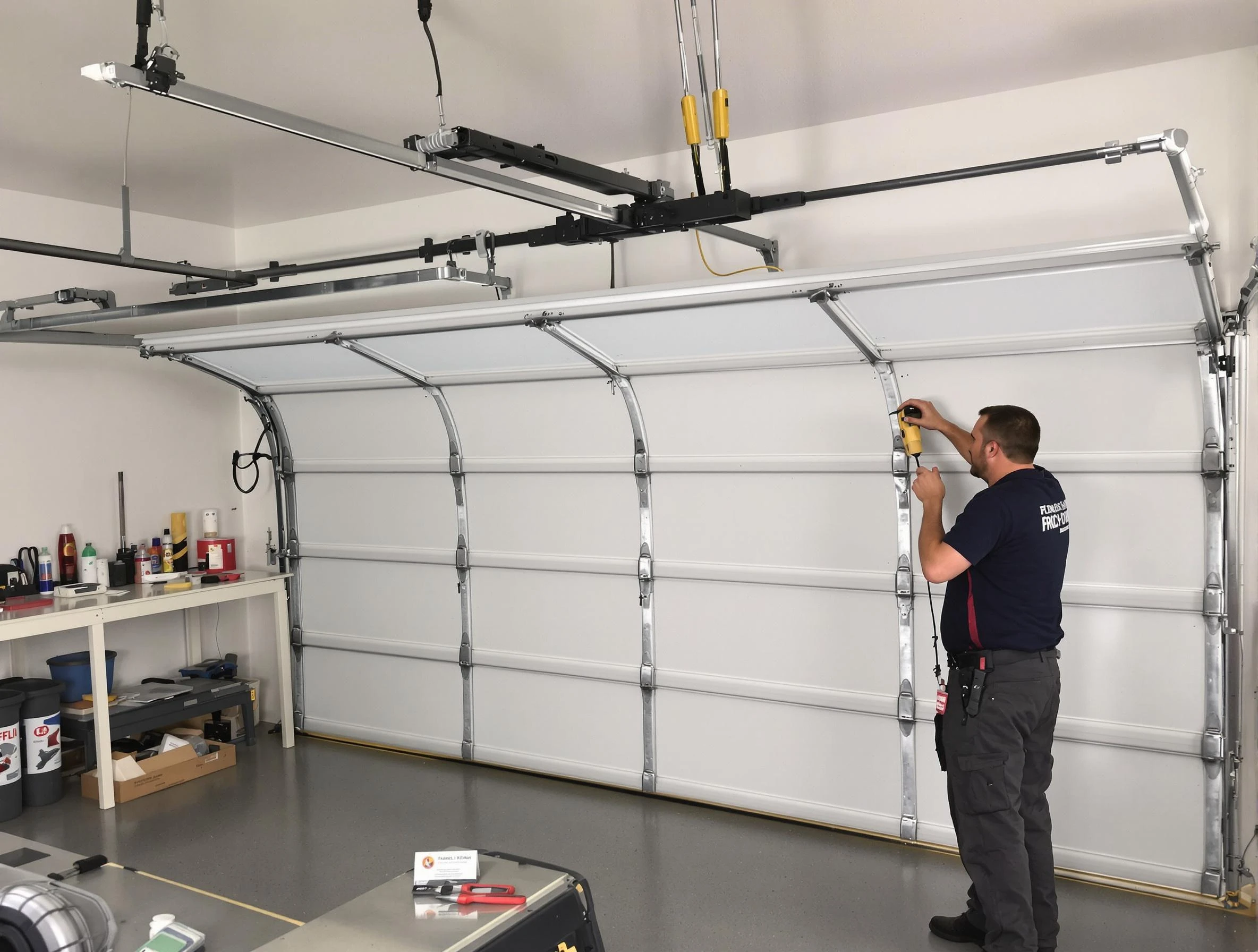Dacula Garage Door Repair certified technician performing overhead door system repair in Dacula